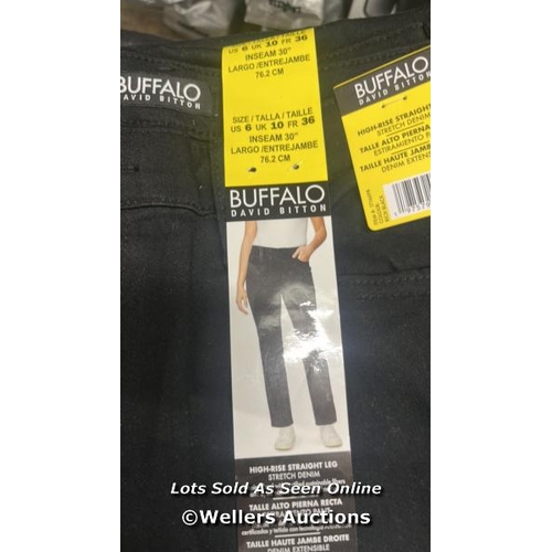 2030 - 5X LADIES NEW DAVID BITTON BUFFALO HIGH RISE STRAIGHT LEG JEANS / UK 10 / C28