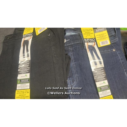 2031 - 6X LADIES NEW DAVID BITTON BUFFALO HIGH RISE STRAIGHT LEG JEANS / UK 10 / C28