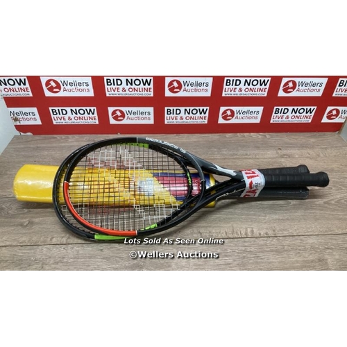 2801 - X2 TENNIS RACKETS X1 CRICKET BAT  / C38