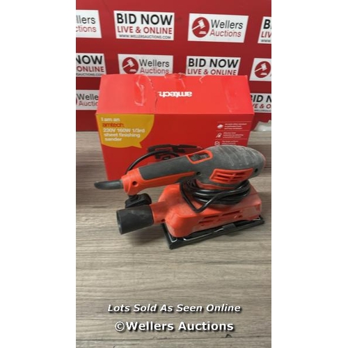 3006 - AMTECH - ELECTRIC SANDER FOR WOOD WITH DUST COLLECTOR (230V, 160W) / POWERS UP / SIGNS OF USE / A25 ... 