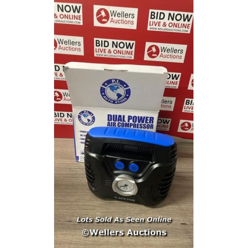 3019 - P.I. AUTO STORE - TYRE PUMP - 240V CAR TYRE INFLATOR (MAINS) OR 12V DC TYRE COMPRESSOR (VEHICLE) DUA... 