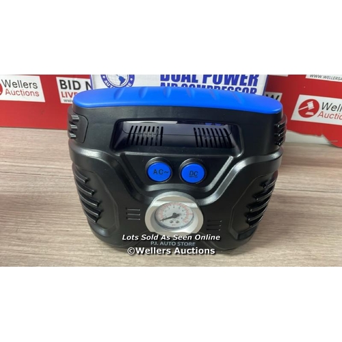 3019 - P.I. AUTO STORE - TYRE PUMP - 240V CAR TYRE INFLATOR (MAINS) OR 12V DC TYRE COMPRESSOR (VEHICLE) DUA... 