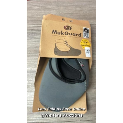 3024 - V12 MUKGUARD, REUSABLE SLIP RESISTANT NEOPRENE OVERSHOE, GREY. / APPEARS NEW OPEN BOX / A27 [0]