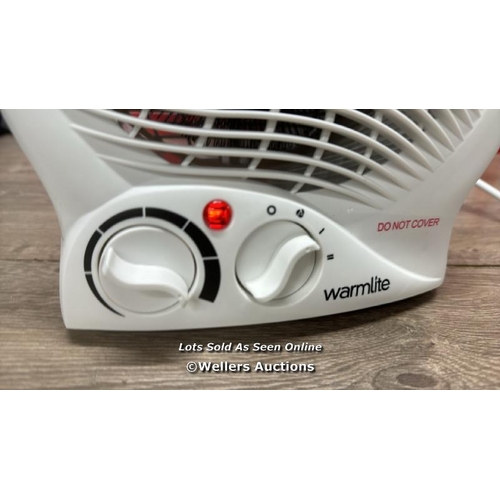 3028 - WARMLITE WL44002 THERMO FAN HEATER WITH 2 HEAT SETTINGS AND OVERHEAT PROTECTION, 2000W, WHITE / POWE... 