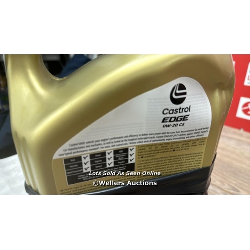 3035 - CASTROL EDGE 0W-20 C5 ENGINE OIL 5L, GOLD / MINIMAL SIGNS OF USE / A27 [0]