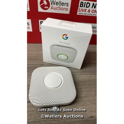 3039 - GOOGLE NEST S3000BWDE PROTECT 2 GENERATION SMOKE AND CARBON MONOXIDE DETECTOR, SET OF 1, WHITE / APP... 