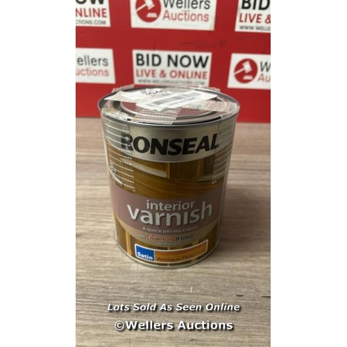 3046 - RONSEAL INTERIOR VARNISH, QUICK DRYING FINISH, DIAMOND HARD PROTECTION, ANTIQUE PINE SATIN, 750 ML, ... 