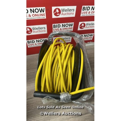 3052 - SLX OUTDOOR EXTENSION LEAD, 30M, 4 SOCKET EXTENSION REEL, HEAVY DUTY EXTENSION CABLE, THERMAL CUT OU... 