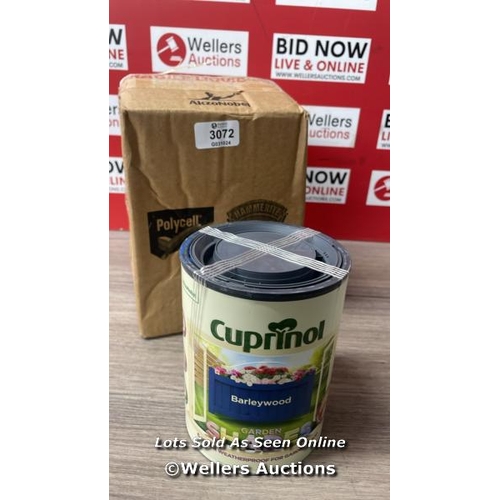 3072 - CUPRINOL 1L GARDEN SHADES - BARLEYWOOD / APPEARS NEW OPEN BOX / A28 [0]