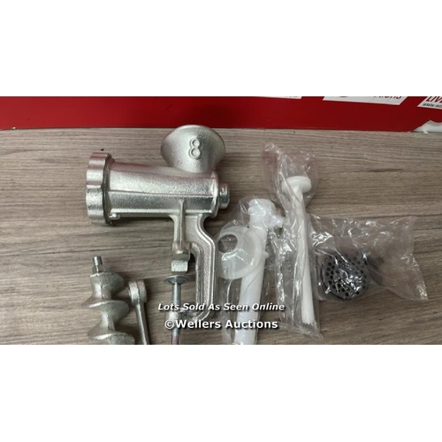 3082 - VEVOR MANUAL MEAT GRINDER, HEAVY DUTY CAST IRON HAND MEAT GRINDER WITH STEEL TABLE CLAMP, MEAT MINCE... 