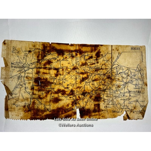 111 - A hand drawn escape 'Jelly Map' drawn in ink on a piece of parchment, the map shows the area around ... 