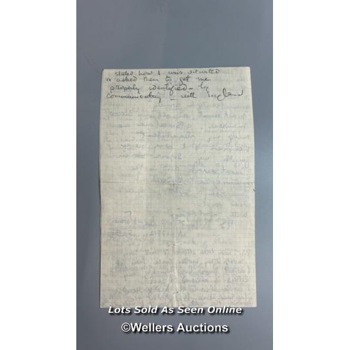 112 - An original type written note addressed to Aveling dated 14th October 1918 about 1 month prior to th... 