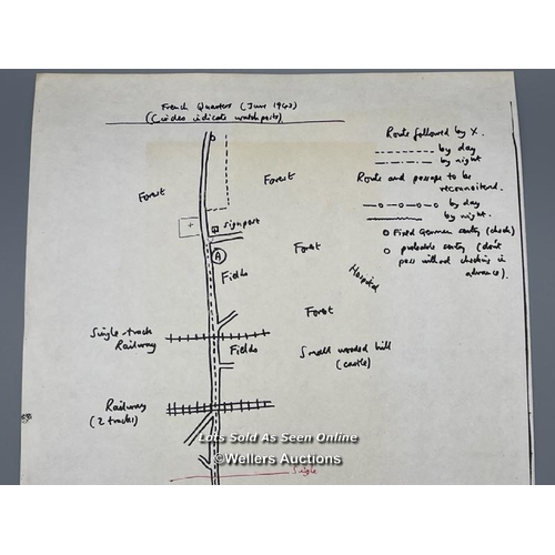 114 - An original hand drawn plan of Aachen in Germany found by Hauptmann Reinhold Eggers (Colditz Securit... 