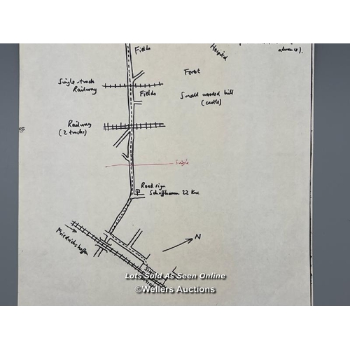 114 - An original hand drawn plan of Aachen in Germany found by Hauptmann Reinhold Eggers (Colditz Securit... 