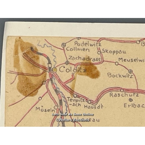 116 - An original POW escape map hand drawn by Lieutenant Jack Millett, an Australian who was escape artis... 