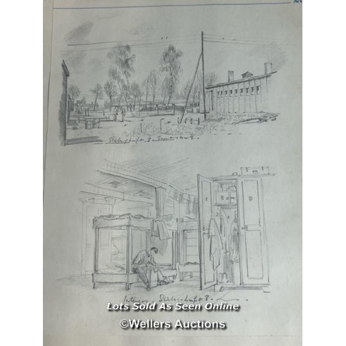 120 - A never-before-seen album of original hand-drawn sketches by Flight Lieutenant Terence Herbert Franc... 