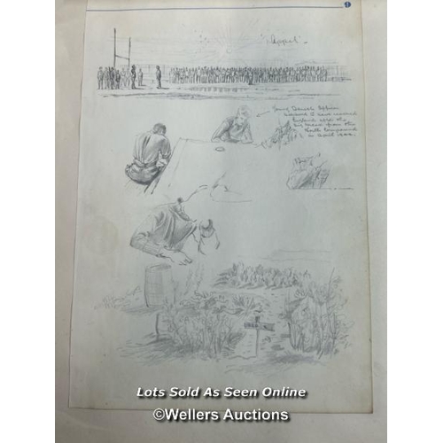 120 - A never-before-seen album of original hand-drawn sketches by Flight Lieutenant Terence Herbert Franc... 