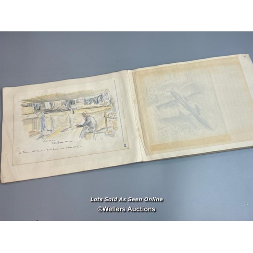 120 - A never-before-seen album of original hand-drawn sketches by Flight Lieutenant Terence Herbert Franc... 