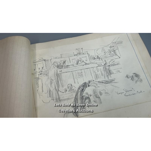 120 - A never-before-seen album of original hand-drawn sketches by Flight Lieutenant Terence Herbert Franc... 