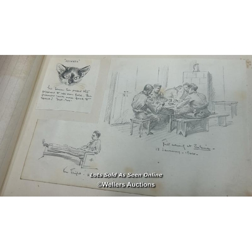 120 - A never-before-seen album of original hand-drawn sketches by Flight Lieutenant Terence Herbert Franc... 