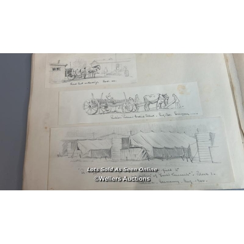 120 - A never-before-seen album of original hand-drawn sketches by Flight Lieutenant Terence Herbert Franc... 