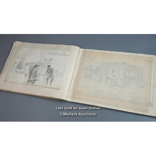 120 - A never-before-seen album of original hand-drawn sketches by Flight Lieutenant Terence Herbert Franc... 