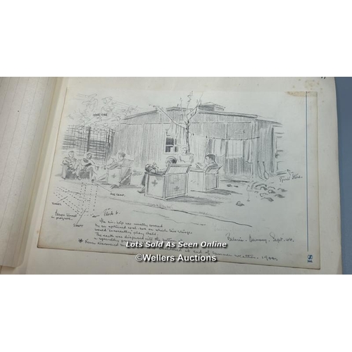 120 - A never-before-seen album of original hand-drawn sketches by Flight Lieutenant Terence Herbert Franc... 