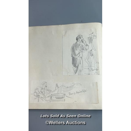 120 - A never-before-seen album of original hand-drawn sketches by Flight Lieutenant Terence Herbert Franc... 