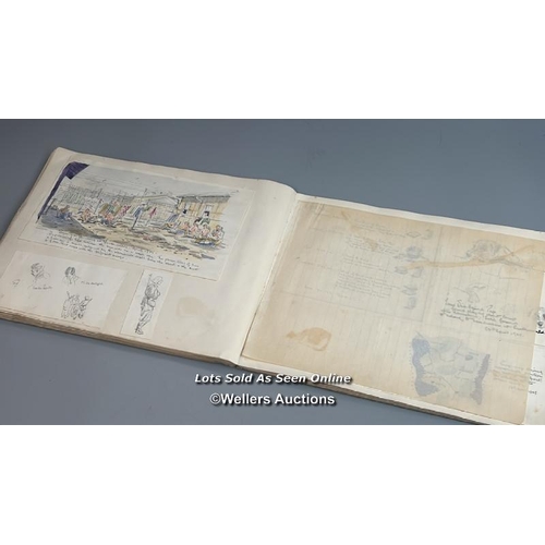 120 - A never-before-seen album of original hand-drawn sketches by Flight Lieutenant Terence Herbert Franc... 