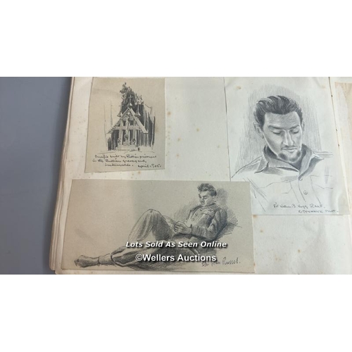 120 - A never-before-seen album of original hand-drawn sketches by Flight Lieutenant Terence Herbert Franc... 