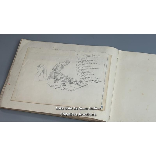 120 - A never-before-seen album of original hand-drawn sketches by Flight Lieutenant Terence Herbert Franc... 