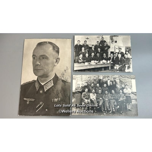 123 - A selection of three blown-up photographs on board of German Hauptmann Reinhold Eggers (Colditz Secu... 