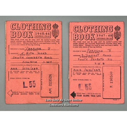 124 - A selection of original WW2 British Ministry of Food ration books, clothing books and a National Reg... 