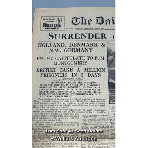 128 - An original 'The Daily Telegraph' newspaper from May 5, 1945, three days prior to Victory in Europe ... 