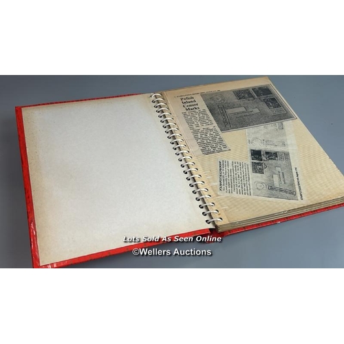 136 - A photo album containing original Polish stamps on letters and postcards  from the 1970s and 1980s.