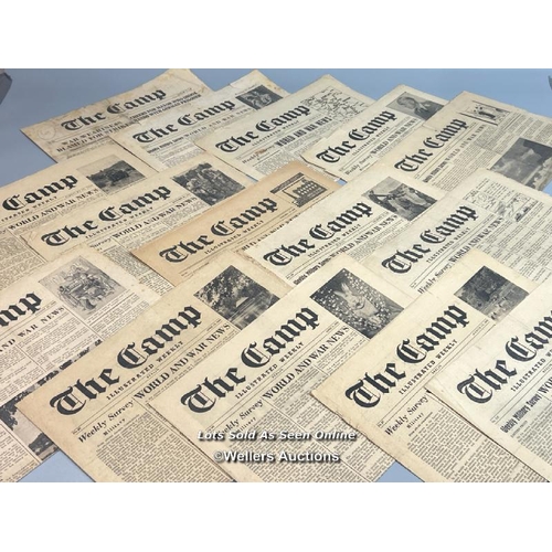 140 - Fifteen rare original editions of the propaganda newspaper 'The Camp' from 1941-1946 during WW2. The... 