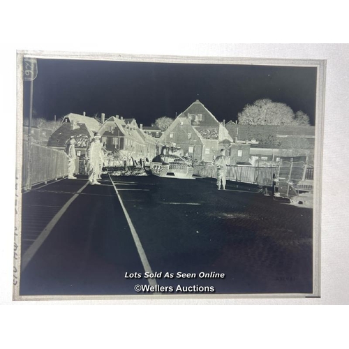 142 - A photograph, a negative and a slide depicting 'The Adolf Hitler Bridge' in Colditz during WW2, whic... 