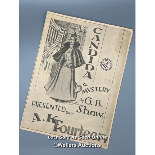 150 - An original theatre printed production programme for the play 'Candida' by G.B. Shaw from the POW Ca... 