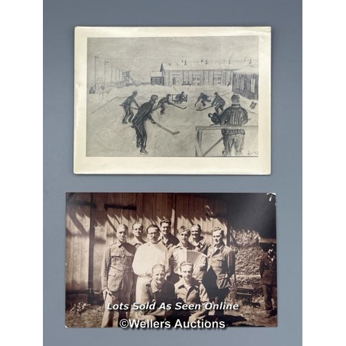 147 - A mixed collection of original and reproduction photographs taken at Colditz Oflag IVc, from WW2. Th... 