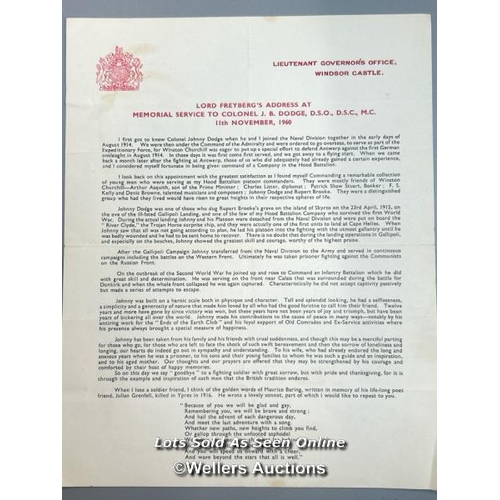 148 - A mixed lot containing a document type-written by Lieutenant Colonel Airey Neave DSO, OBE, MC, TD, a... 