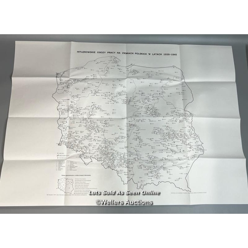 149 - Four detailed maps of Nazi Camps in Poland between 1939-1945 during WW2. This was part of a encyclop... 