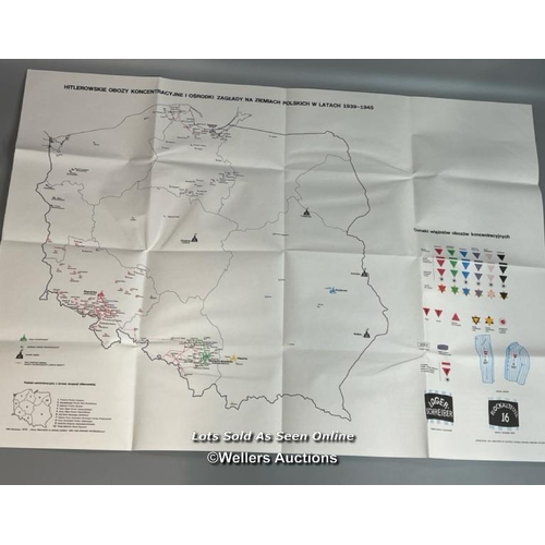 149 - Four detailed maps of Nazi Camps in Poland between 1939-1945 during WW2. This was part of a encyclop... 