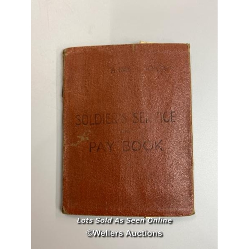 151 - A mixed lot containing an original Soldiers Service Pay Book belonging to British Sapper, Reginald R... 