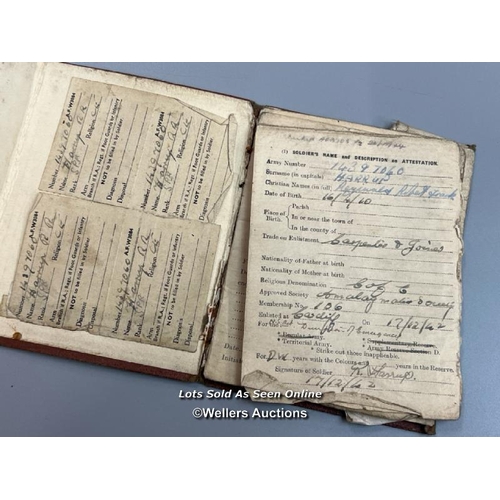 151 - A mixed lot containing an original Soldiers Service Pay Book belonging to British Sapper, Reginald R... 