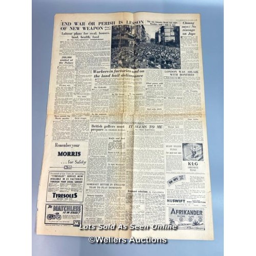 138 - Two original wartime newspapers (WW2), one by the Daily Mirror dated 11th May 1940, and is in very g... 