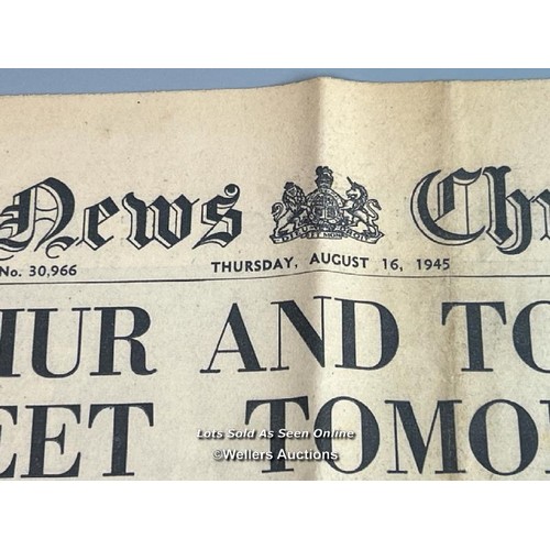 138 - Two original wartime newspapers (WW2), one by the Daily Mirror dated 11th May 1940, and is in very g... 