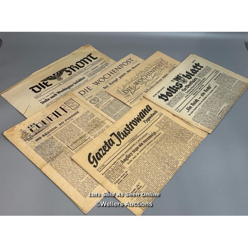 141 - A mixed collection of pre-wartime and wartime newspapers from WW2 to include German, English and Pol... 