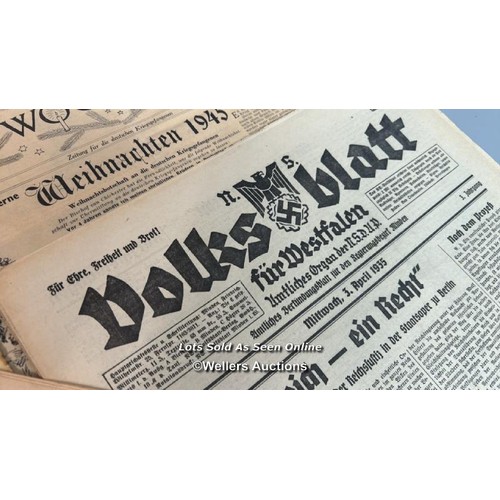 141 - A mixed collection of pre-wartime and wartime newspapers from WW2 to include German, English and Pol... 