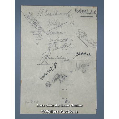 99 - A menu from Dulag Luft (Oberursel), dated 5th April 1941, and signed on both the front and reverse b... 