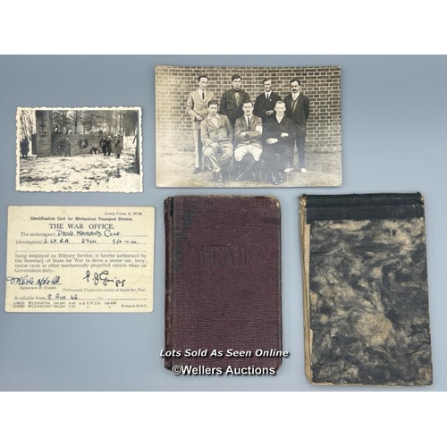 161 - A mixed lot containing two wartime POW diaries, one belonging to Private D. Lock (POW 13189) at Stal... 